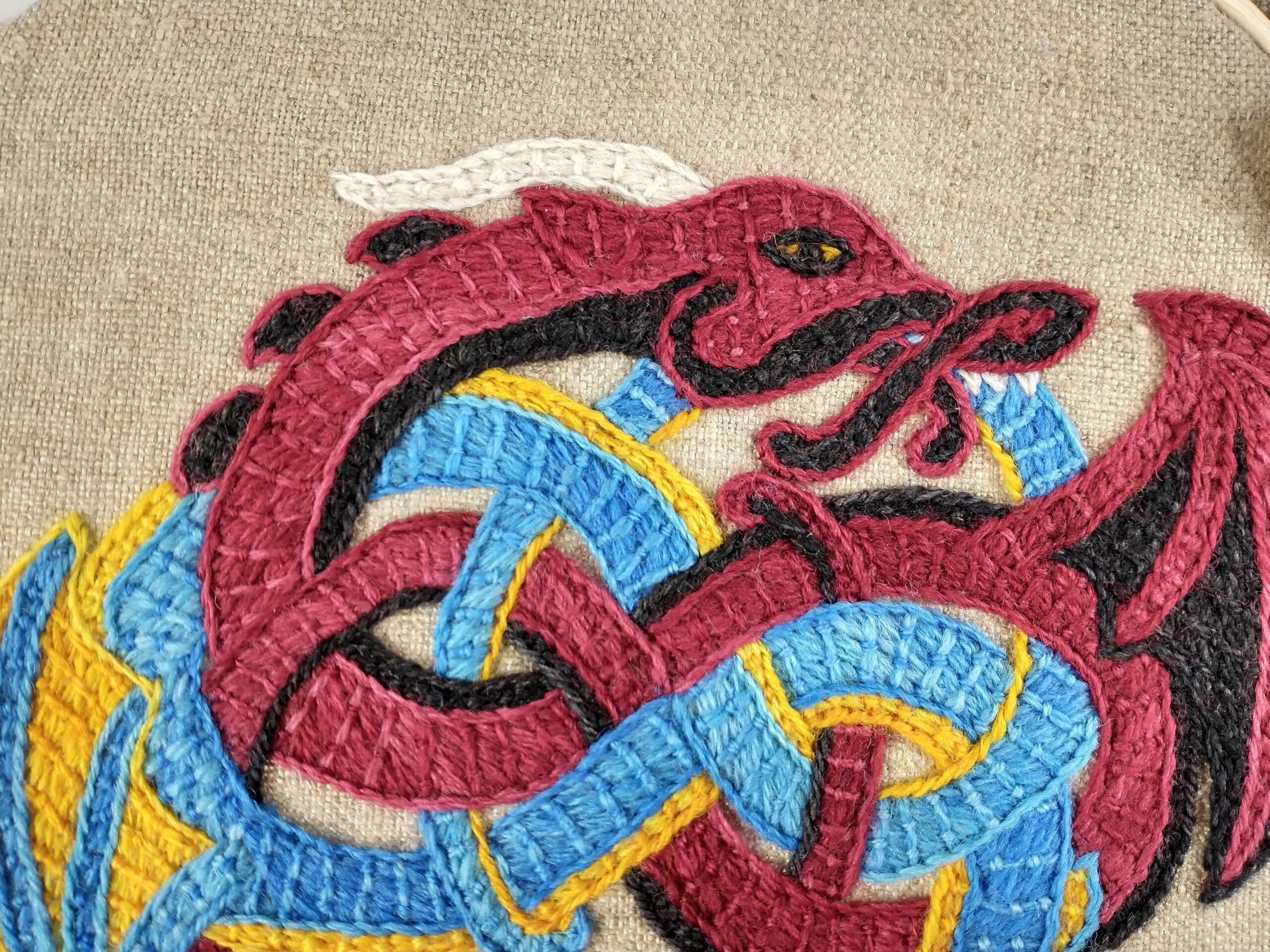dragon embroidery detail