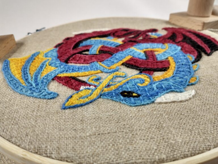 dragon embroidery detail