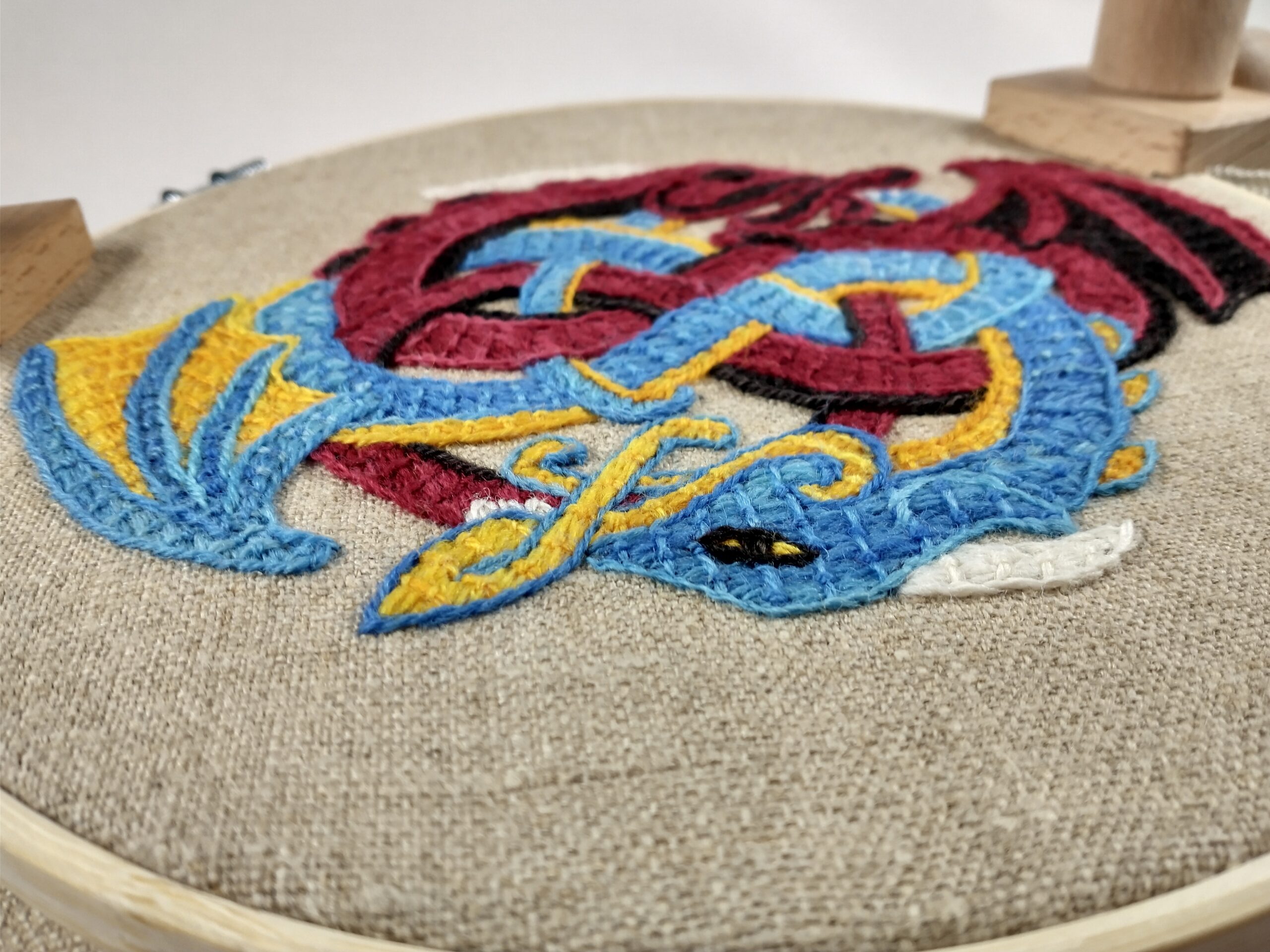 dragon embroidery detail